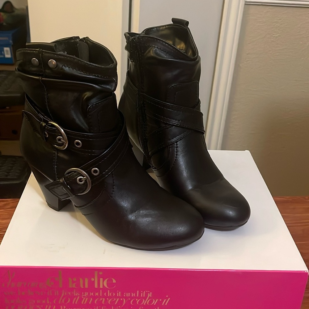 Charm and Charlie’s black ankle boots
